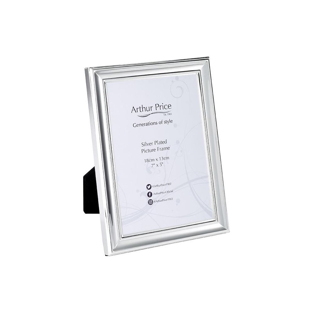 Arthur Price XEPFAD02 'Art Deco' luxury Silver Plated picture frame holds 7" x 5" photograph - Beales department store