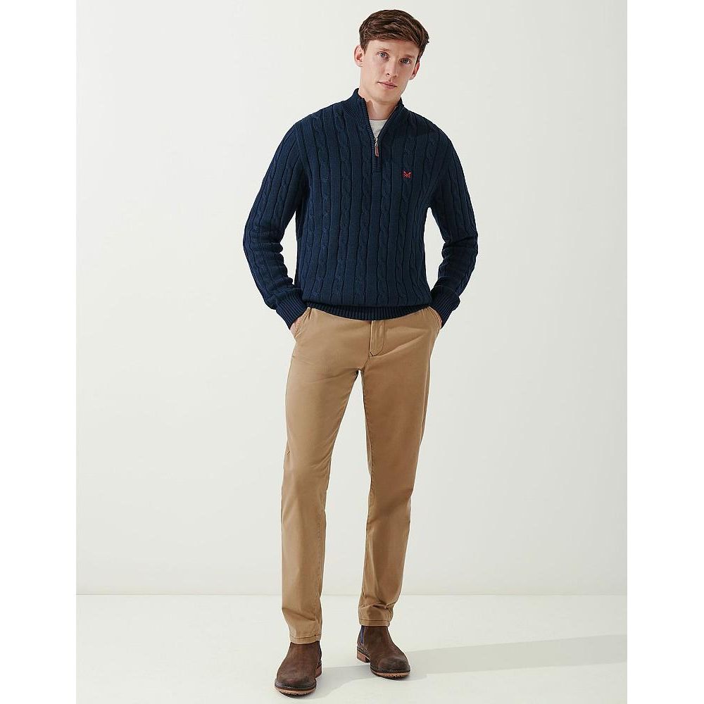 Crew Clothing Classic Half Zip Knit - Navy - Beales department store