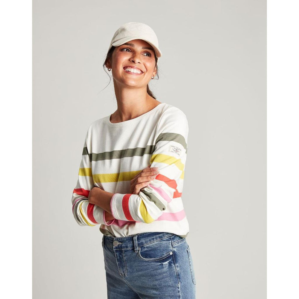 Joules Harbour Stripe Long Sleeve Jersey Top - Muti Stripe - Size 14 - Beales department store