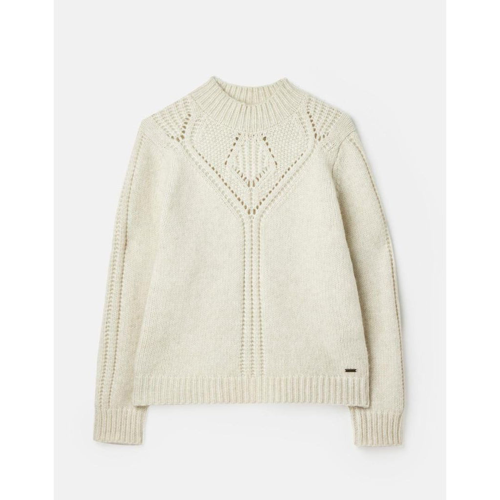 Joules Isabella Chunky Pointelle Jumper - Cream - Beales department store