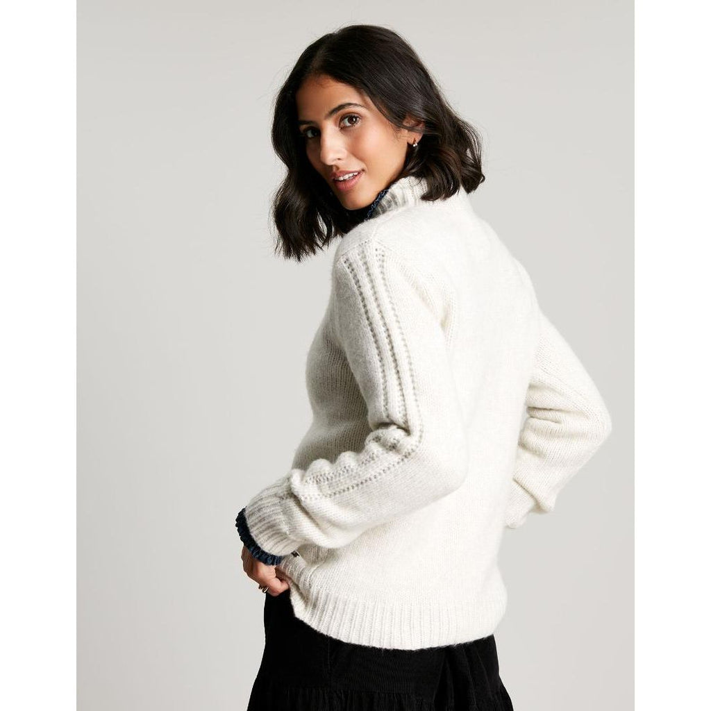 Joules Isabella Chunky Pointelle Jumper - Cream - Beales department store