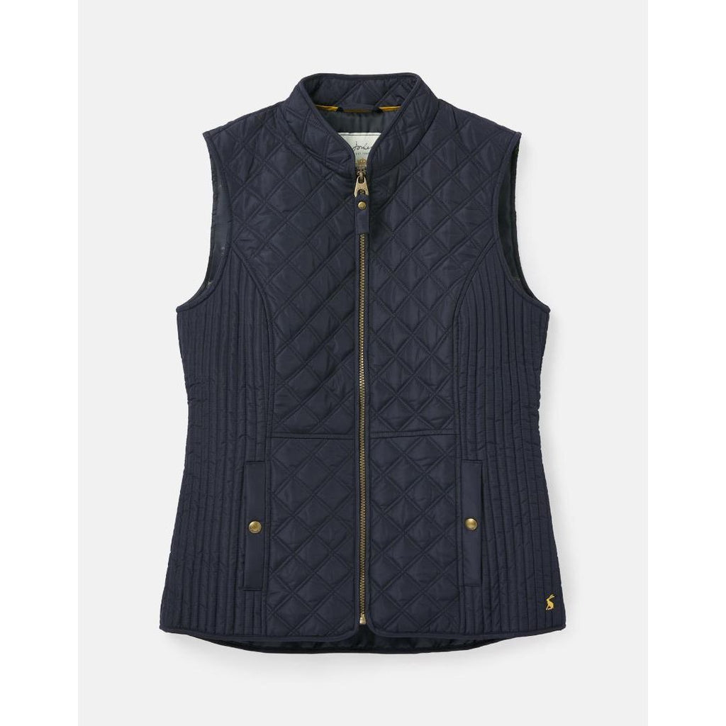 Joules Minx Diamond Quilted Gilet - Marine Navy - Size 10 - Beales department store
