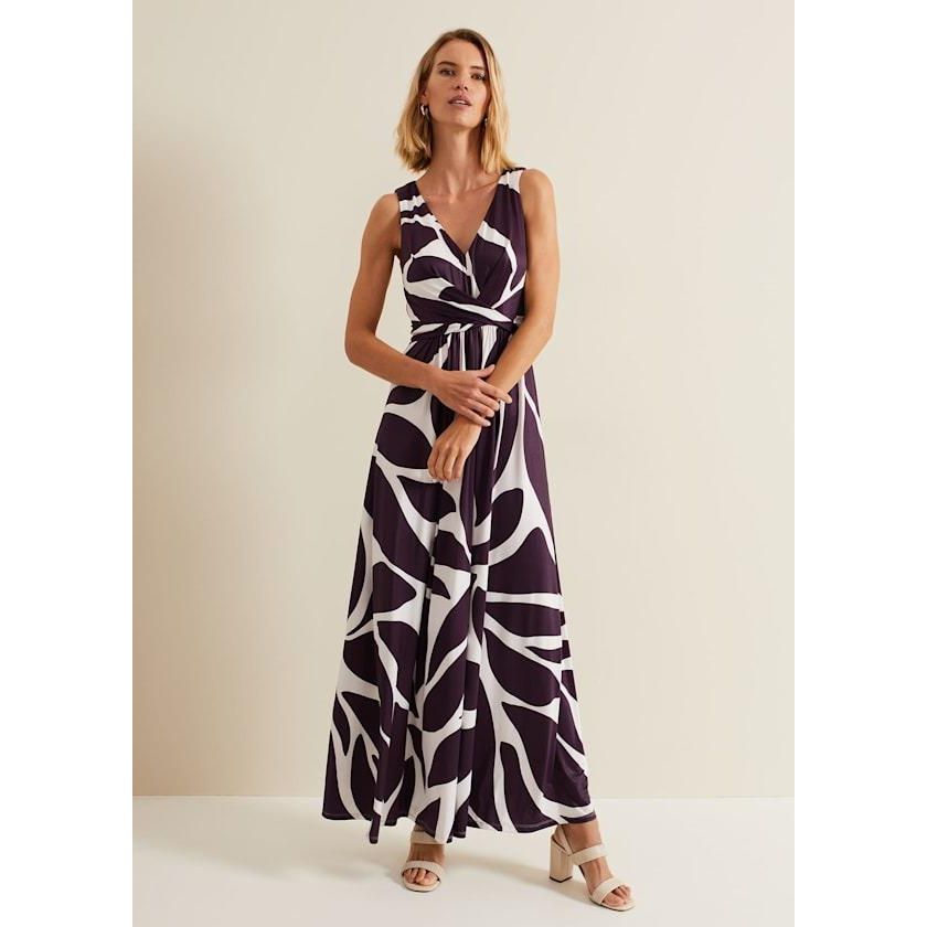 Phase Eight Palmer Leaf Maxi Dress - Purple - Beales department store