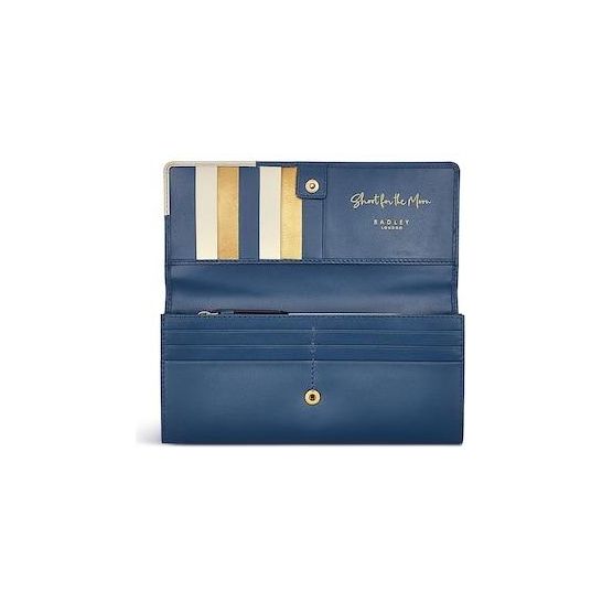 Radley Shoot For The Moon Large Flapover Matinee Purse - Deepsea - Beales department store