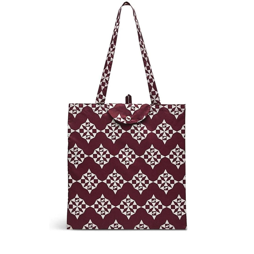 Radley Wallpaper Responsible Foldaway Bag - Dark Cherry - Beales department store