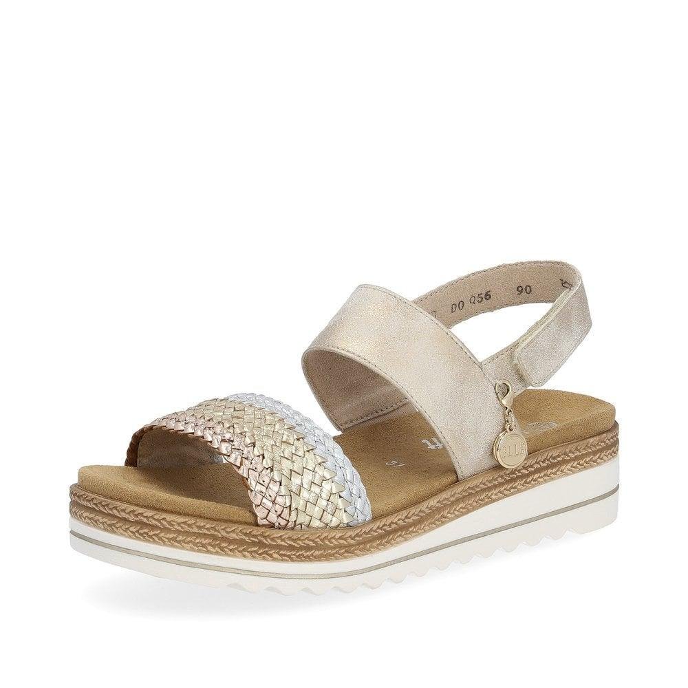 Rieker Remonte D0Q56-90 Jocelyn Womens Sandals - Metallic - Beales department store