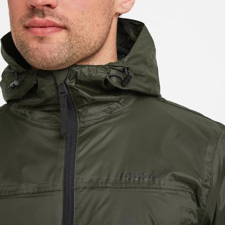TOG24 Craven Mens Waterproof Packaway Jacket - Dark Khaki - Beales department store