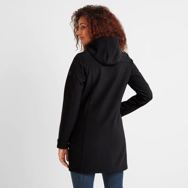 TOG24 Keld Womens Softshell Long Jacket - Black - Beales department store