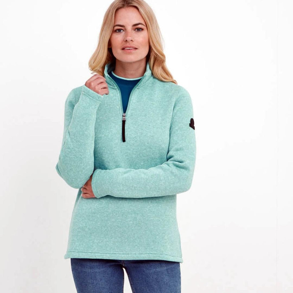 Tog24 Pearson Womens Knitlook Fleece Zipneck - Nile Blue - Beales department store