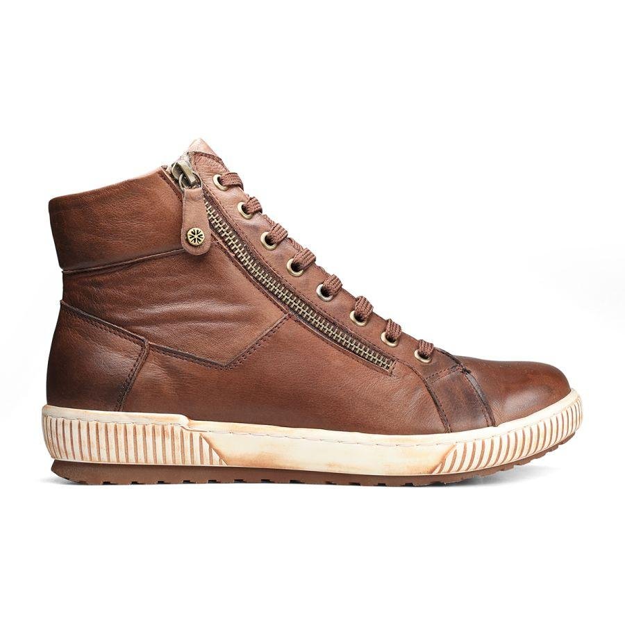 Van Dal 3395 Seren High-Top Trainers - Conker Leather - Beales department store