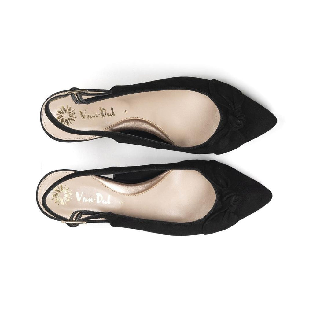 Van Dal Lea Court Shoes - Black Suede - Beales department store
