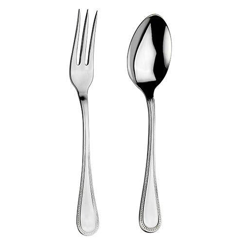 Arthur Price 'Bead' 18/10 Stainless Steel Boxed Large Serving Spoon and Fork - Beales department store