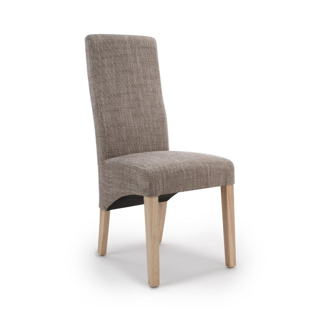 Baxter Wave Back Tweed Oatmeal Dining Chair Set Of 2 - Beales department store