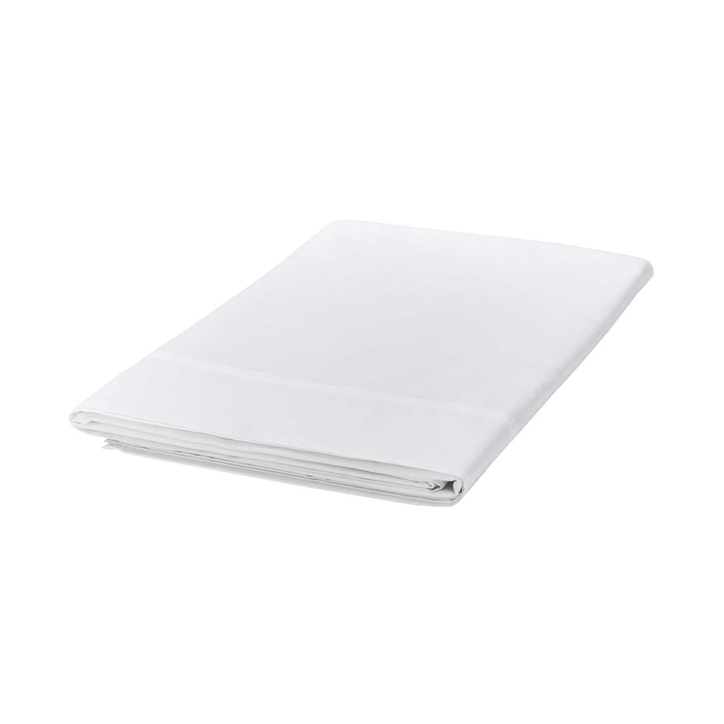 Bedeck of Belfast Fine Linens 300 Thread Count Egyptian Cotton Single Flat Sheet - White - Beales department store