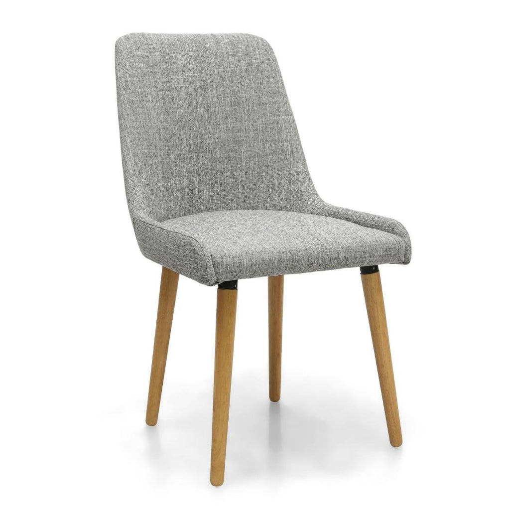 Capri Flax Effect Grey Weave Dining Chair Set Of 2 - Beales department store
