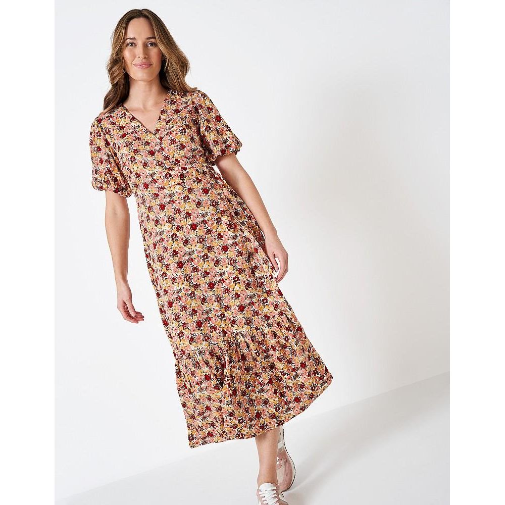Crew Clothing Melanie Wrap Dress - Pink Floral - Beales department store