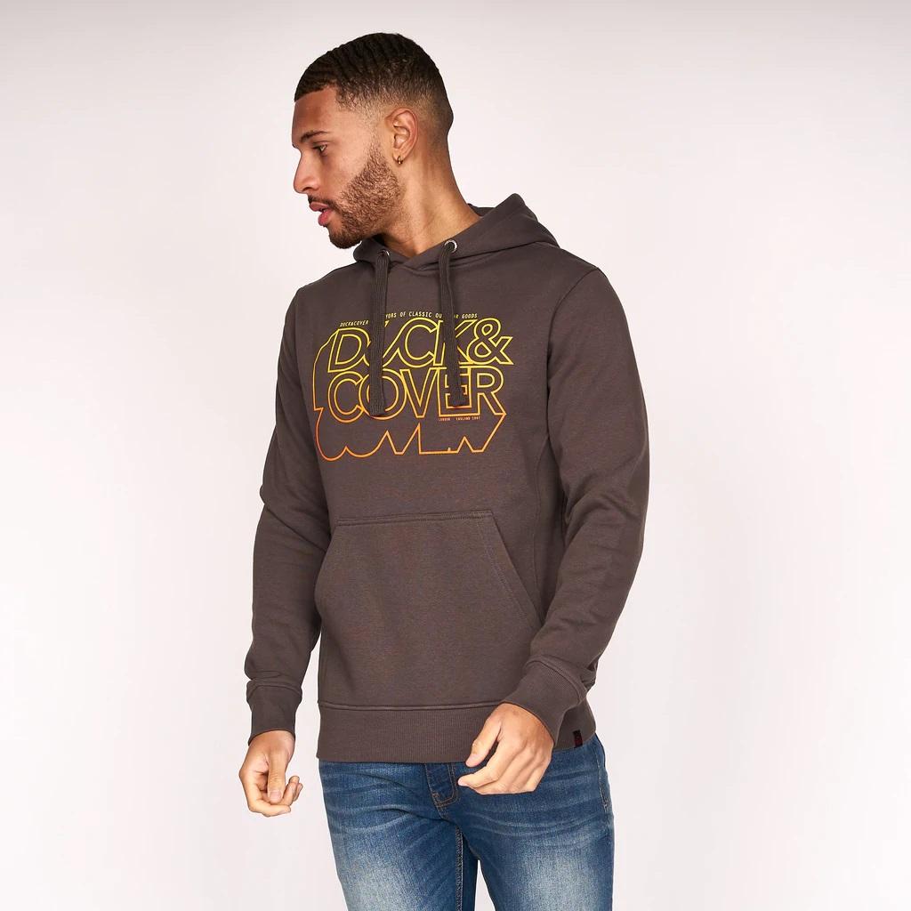 Duck & Cover Fillberts Hoodie - Forged Iron - Beales department store