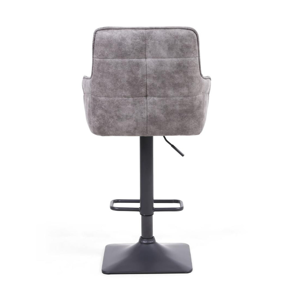 Orion Suede Effect Dark Grey Bar Stool Set Of 2 - Beales department store