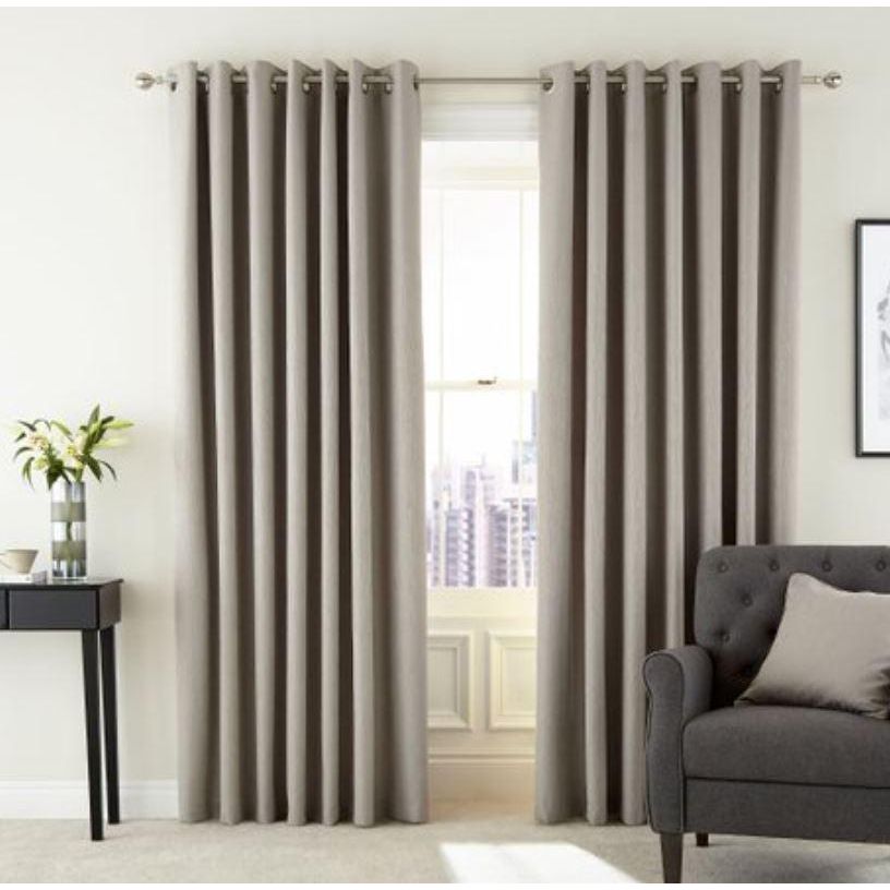 Peacock Blue Hotel Barcelo Lined Curtains 90" x 54" - Cashmere - Beales department store