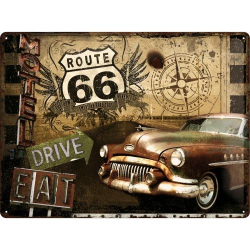 Route 66 Road Trip Tin Sign 30x40cm - Beales department store