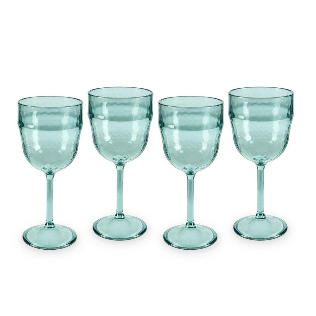 Tower Coast & Country Fresco Reusable Plastic Wine Glasses Set Of 4 - Turquoise - Beales department store