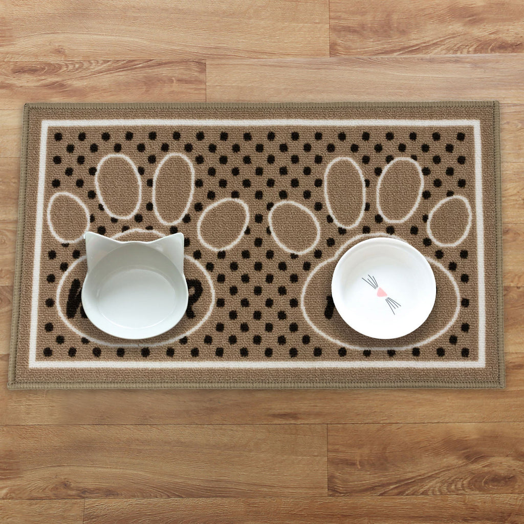Dinner Time Paw Brown Pet Mat