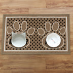 Dinner Time Paw Brown Pet Mat