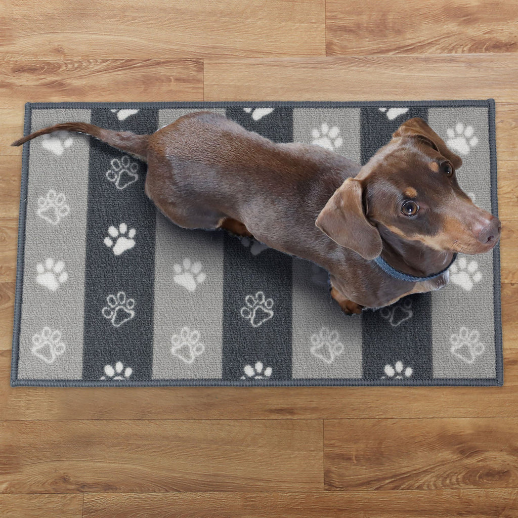 Paw Prints Grey Pet Mat