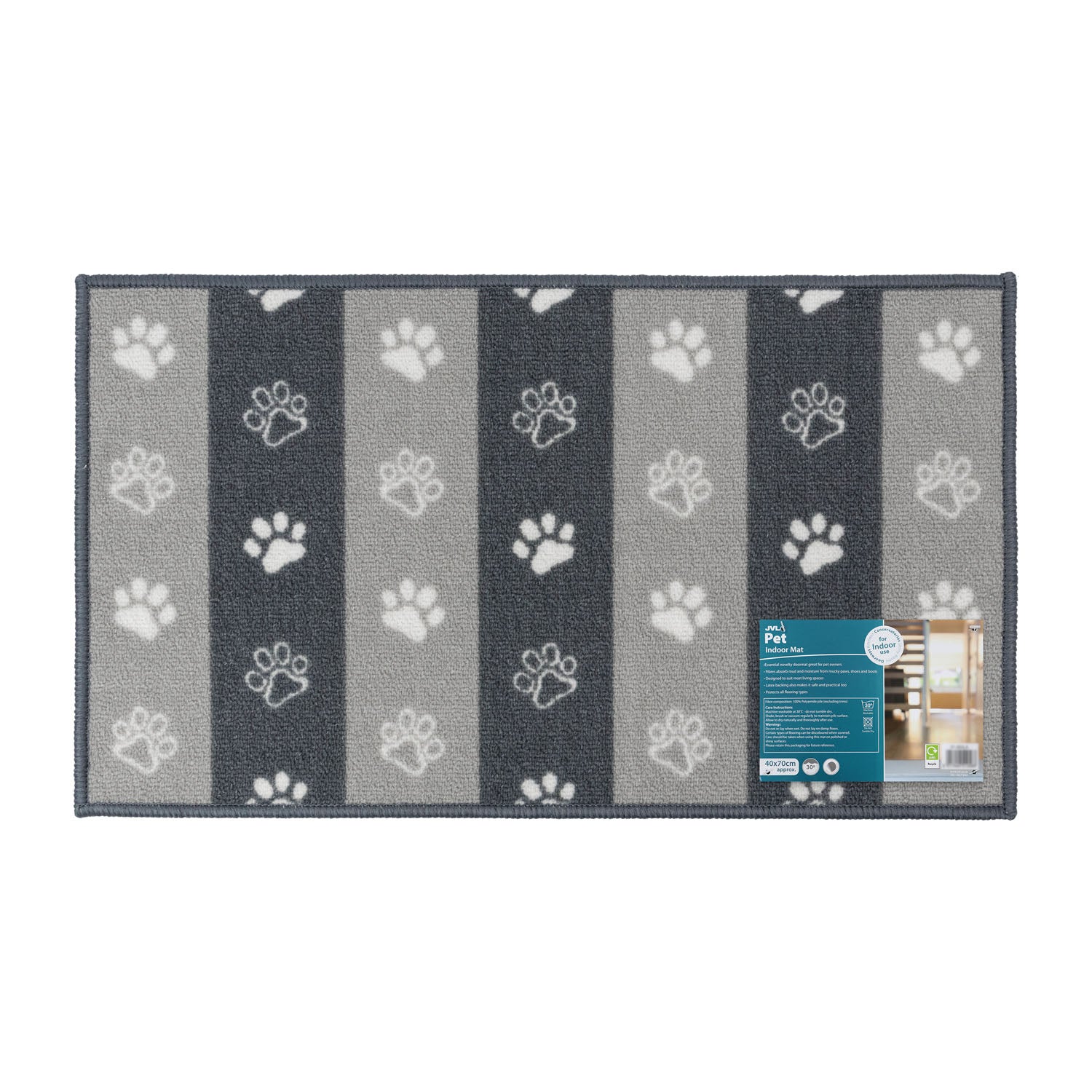 Paw Prints Grey Pet Mat