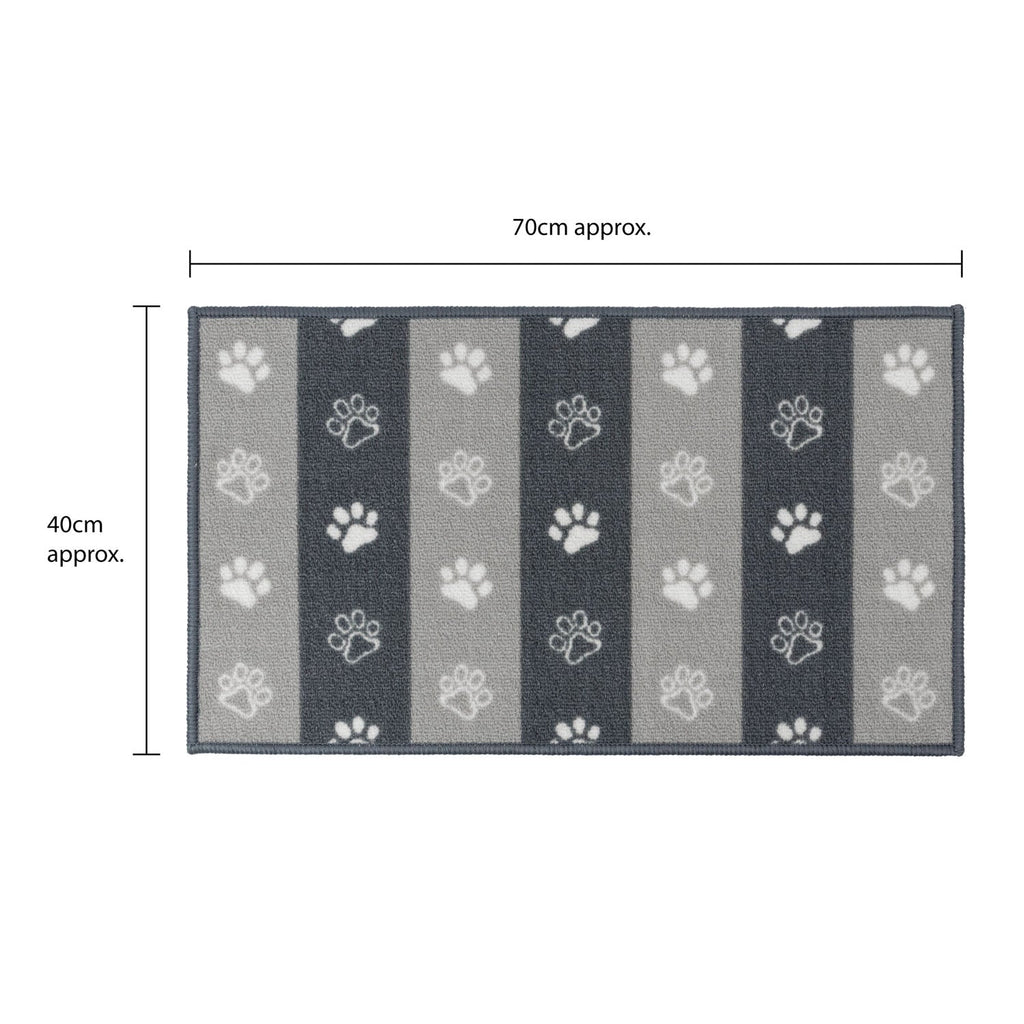 Paw Prints Grey Pet Mat