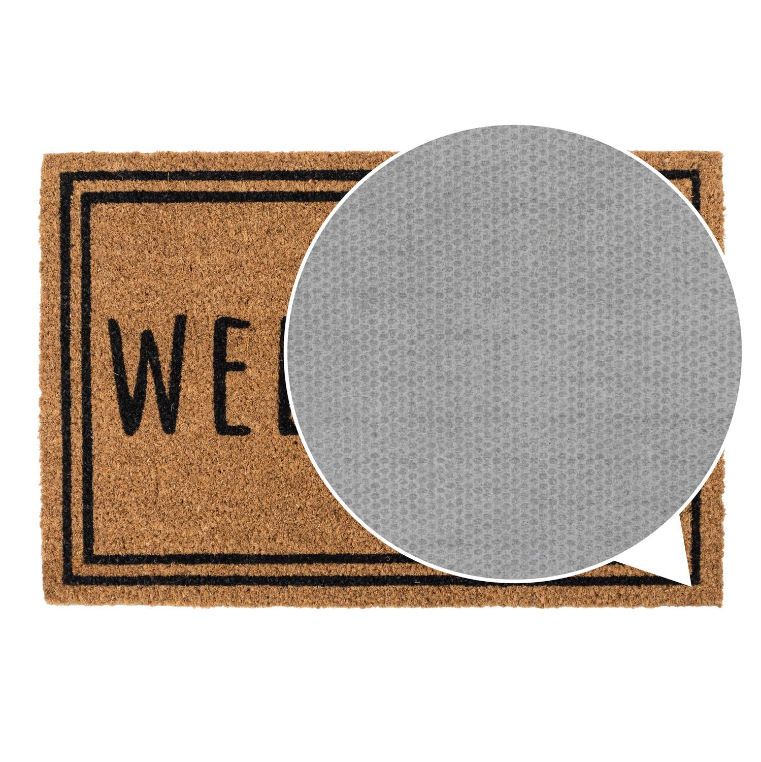 Welcome Border Eco-Friendly Latex Backed Coir Entrance Doormat