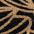 Black Floral Eco-Friendly Latex Backed Coir Entrance Doormat