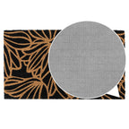 Black Floral Eco-Friendly Latex Backed Coir Entrance Doormat