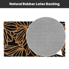 Black Floral Eco-Friendly Latex Backed Coir Entrance Doormat