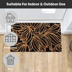 Black Floral Eco-Friendly Latex Backed Coir Entrance Doormat