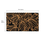Black Floral Eco-Friendly Latex Backed Coir Entrance Doormat