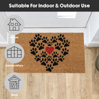 Heart Paws Eco-Friendly Latex Backed Coir Entrance Doormat