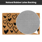 Hearts Eco-Friendly Latex Backed Coir Entrance Doormat