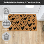 Hearts Eco-Friendly Latex Backed Coir Entrance Doormat