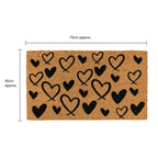Hearts Eco-Friendly Latex Backed Coir Entrance Doormat
