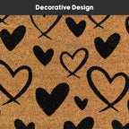 Hearts Eco-Friendly Latex Backed Coir Entrance Doormat Runner