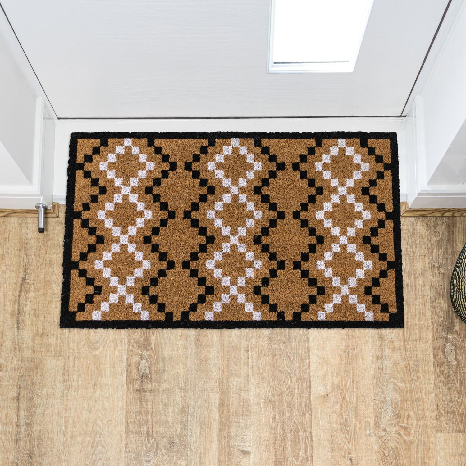 Diamond Pixel Eco-Friendly Latex Backed Coir Entrance Doormat