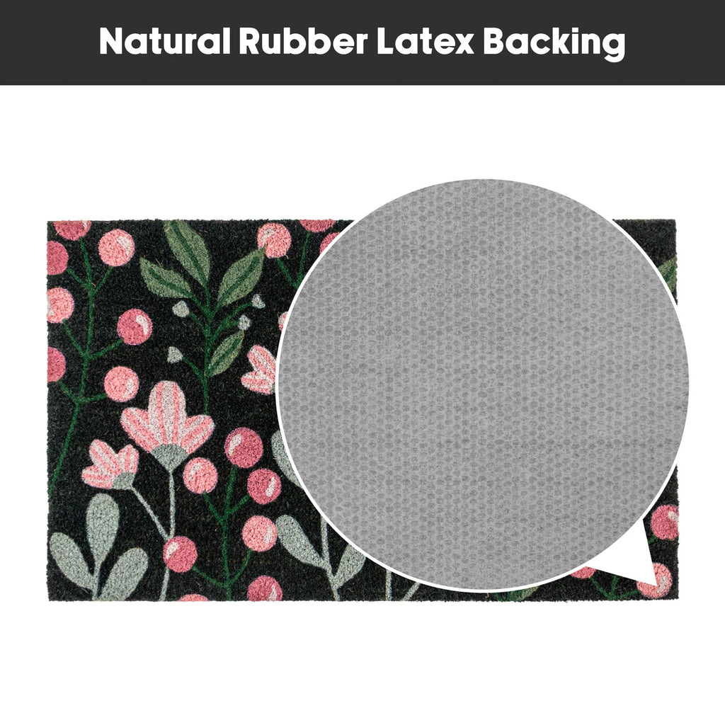 Floral Eco-Friendly Latex Backed Coir Entrance Doormat