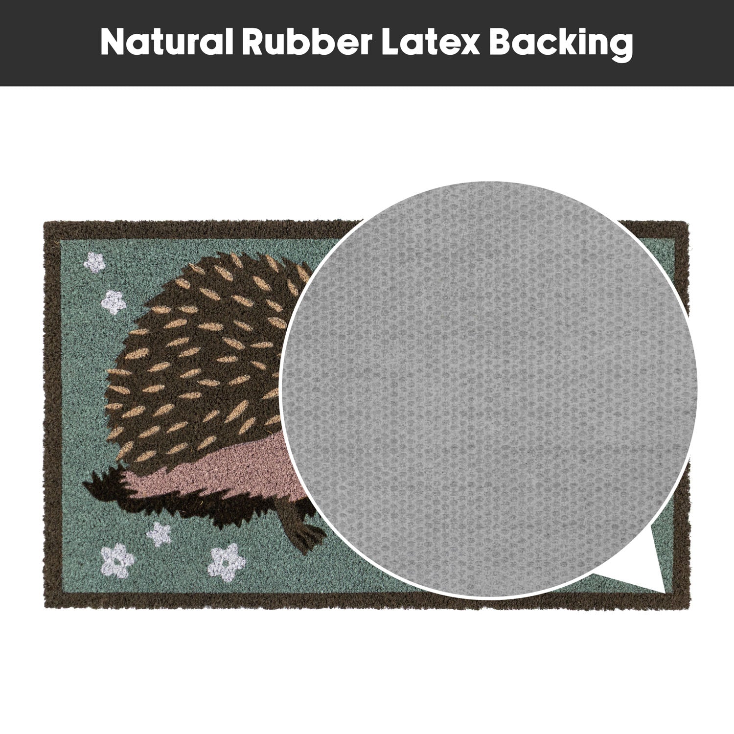 Hedgehog Eco-Friendly Latex Backed Coir Entrance Doormat