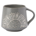 Artisan Flower Grey Wax Resist Mug