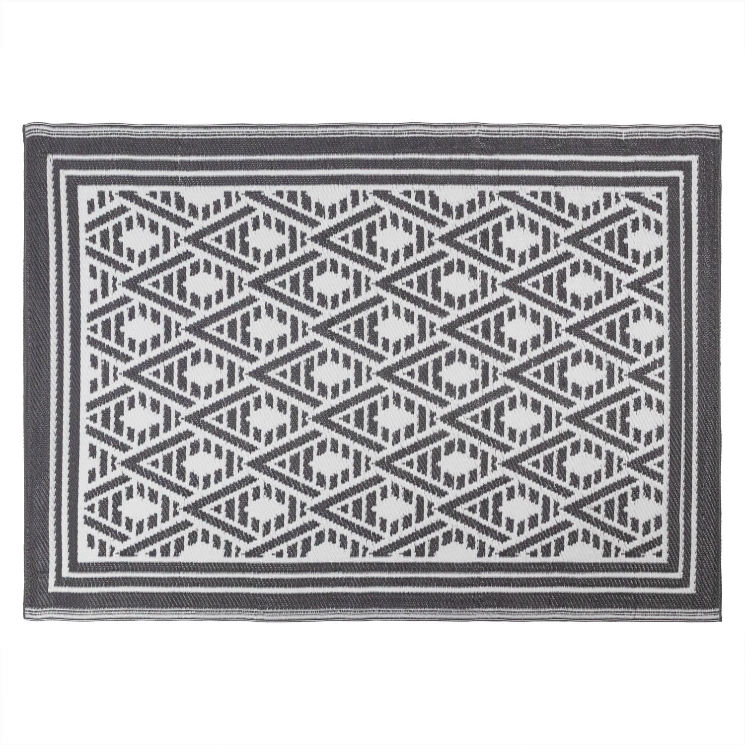 Lightweight Reversible Mono Small Geometric Pattern Outdoor Rug