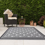 Lightweight Reversible Mono Small Geometric Pattern Outdoor Rug