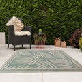 Lightweight Reversible Green Small Leaf Pattern Outdoor Rug