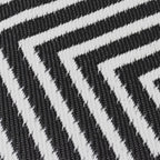 Lightweight Reversible Black White Small Tile Pattern Outdoor Rug