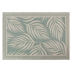 Lightweight Reversible Large Green Leaf Pattern Outdoor Rug